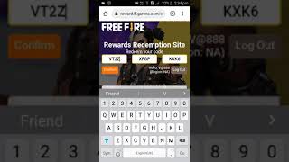 free fire new redeem code today Free fire redeem code North Africa server