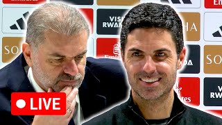 🔴 LIVE | Mikel Arteta and Ange Postecoglou post-match press conference | Arsenal 2-1 Tottenham