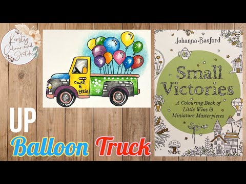 Johanna Basford Small Victories colour along ~ Carl & Ellie Balloon Truck