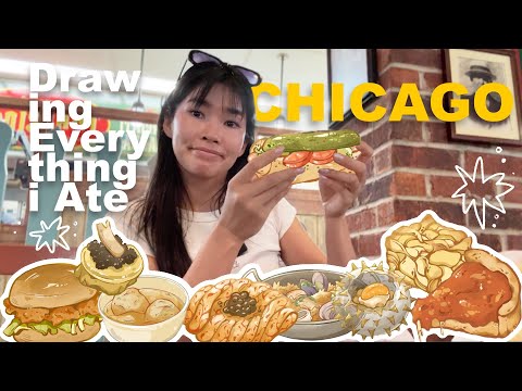 Artist Diaries: Drawing everything I ate in ⭐Chicago⭐