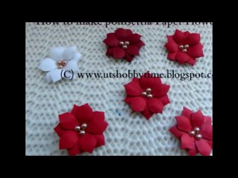 How To Make Poinsettia Paper Flower/Christmas Decor  #papercraft #diy #paperflower#craft