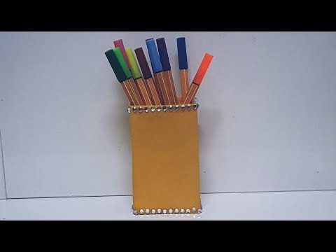 diy pencil stand with waste cardboard #shorts #artandcraft