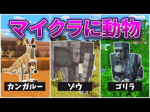 もしもマイクラにリアルな動物がいたら...！？【マインクラフト・MOD再現＆検証】