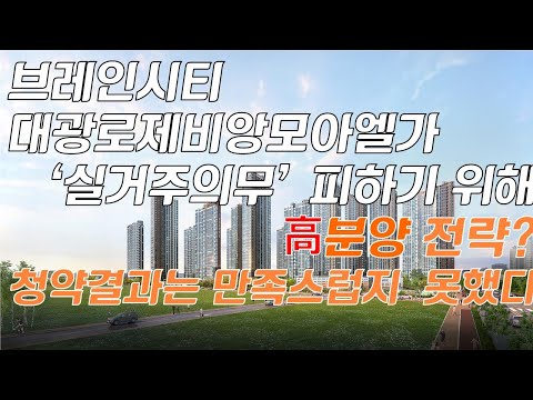 브레인시티 대광로제비앙 고분양가 전략으로 투자자의 최대걸림돌인 실거주의무는 피했으나 결과는 만족스럽지 못했다