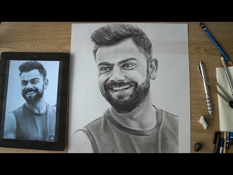 virat kohli | portrait drawing for beginners