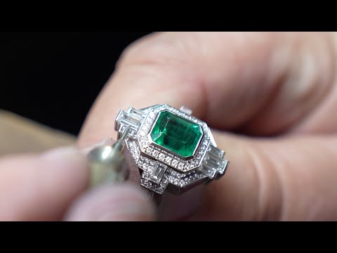 Behind The Scenes: Crafting of Lady Liberty Emerald & Diamond Halo Ring | The Village Goldsmith