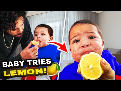 BABY TRIES LEMON FOR THE FIRST TIME! *SOO FUNNY*