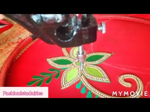 Machine embroidery work with normal machine