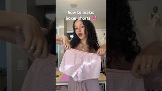 diy boxer shorts! like and subscribe for more sewing tutorials!💕#sewingtutorial #coquette