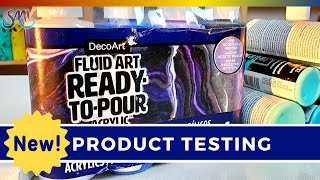 DecoArt READY-MIXED Pouring Paint TESTING - Fluid Painting Experiment NEW Acrylic Pouring Product