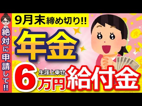 【知らないと損！】申請で一生年金に6万円上乗せ！年金生活者支援給付金は今すぐ絶対に申請して！【老齢年金/遺族年金/障害年金】