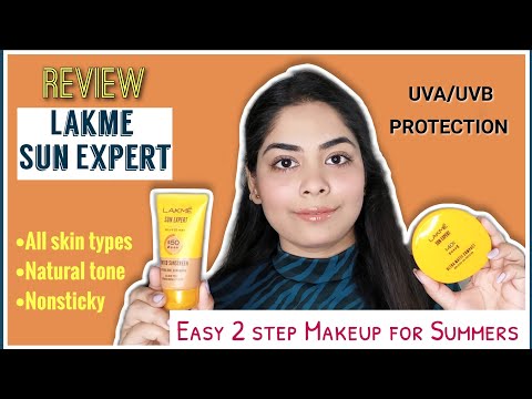 Lakme Sun Expert Tinted Sunscreen Spf50pa+++ & Ultra Matte Compact Spf40pa+++ | Review | Makeup Look