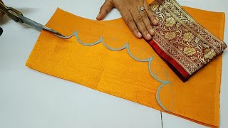 Paithani saree blouse back neck design || blouse || cutting and stitching back neck blouse design