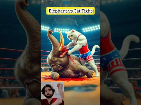 Fight with Elephant , fighting for daddy 😭😭 , #cat #kitten #cute #trending #cats #cutecat #shorts 9