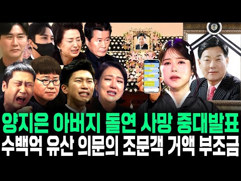 양지은 아버지 돌연사망 중대발표 수백억 유산 의문의 조문객 거액 부조금