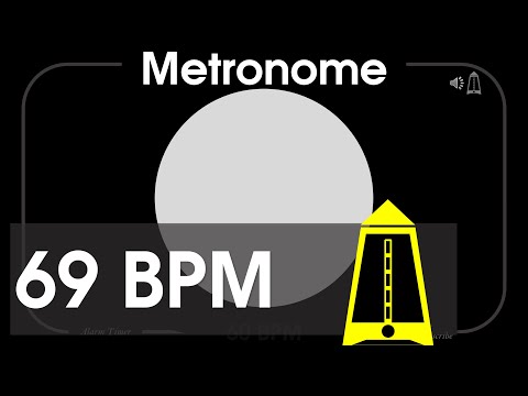 69 BPM Metronome - Adagietto & Andante moderato - 1080p - TICK and FLASH, Digital, Beats per Minute