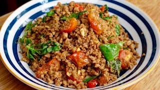 泰式打抛肉碎🇹🇭快手简单又超级下饭🍚非常清爽❤️Thai Basil Pork (Pad Kra Pap)🇹🇭 Easy to make and super delicious🍚