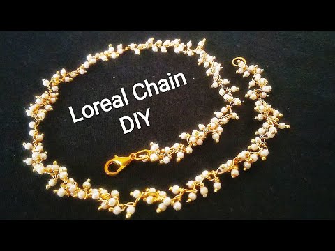 Loreal Chain | Loreal Necklace | ഗുംഗുരു മാല | Jewellery Making Malayalam | DIY | Shabna's Designs