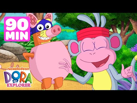 Boots & Swiper's Funniest Moments in Dora the Explorer for 90 Minutes! | Dora & Friends