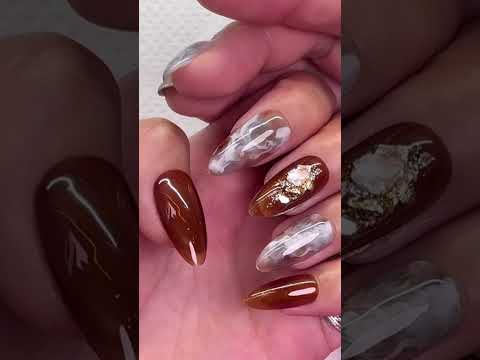 これからやりたい！艶ブラウンニュアンス#nails #100均