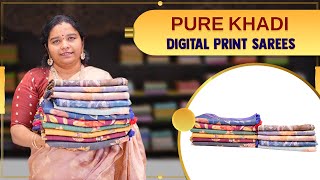 Pure Khadi Digital Print Sarees Collection | Poornima Prints