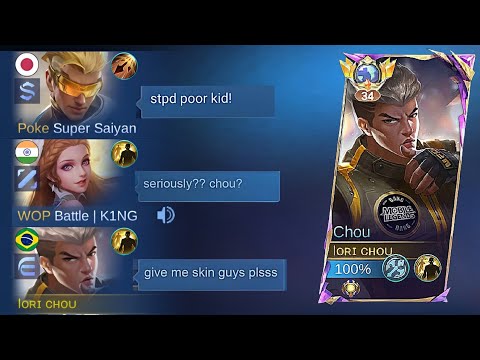 TOP GLOBAL CHOU NO SKIN GAMEPLAY !!!