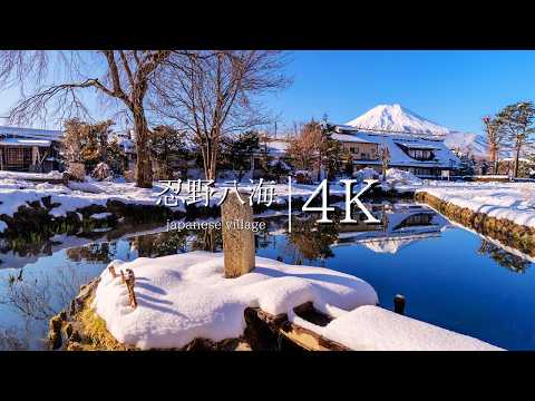 [Beautiful Japan Village] Visit the snowy scenery of Oshino Hakkai - JAPAN in 4K