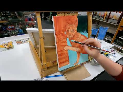 Lyndsey Wanits Pet Portrait Acrylic Painting Art Demo at Soave Faire Dec. 10th 2022 time lapse