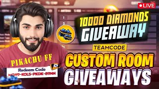 FREE FIRE LIVE 10,000 DIAMOND GIVEAWAY | TEAM CODE GIVEAWAY #freefirelive #lokeshgamer #gyangaming