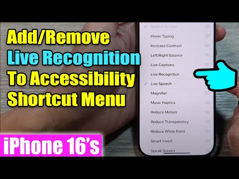 iPhone 16/16 Pro Max: How to Add/Remove Live Recognition To Accessibility Shortcut