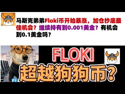 马斯克弟弟Floki币开始暴涨，加仓抄底最佳机会？继续持有到0.001美金？有机会到0.1美金吗？#Floki币#马斯克弟弟发行币#Floki币行情分析