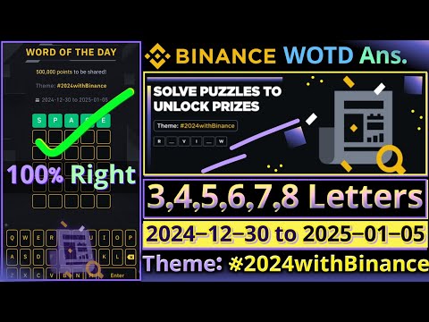 2024 with Binance WOTD | Binance New WODL Answers Today | All Letters Word of the day