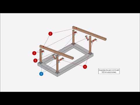 Construction plans for Single Slope Wooden Carport - Digital pdf build plans for car garage