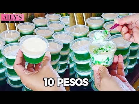 MABILIS MABENTA MASARAP NA DESSERT PATOK NA PANGNEGOSYO - BUKO PANDAN JELLY CUP | JELLY MILK