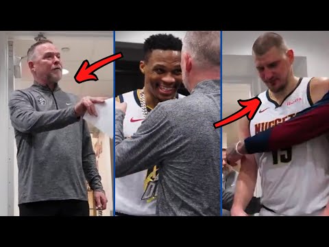 Denver Nuggets Locker Room Celebration After Nikola Jokic & Westbrook Makes Double-Double vs Dallas!