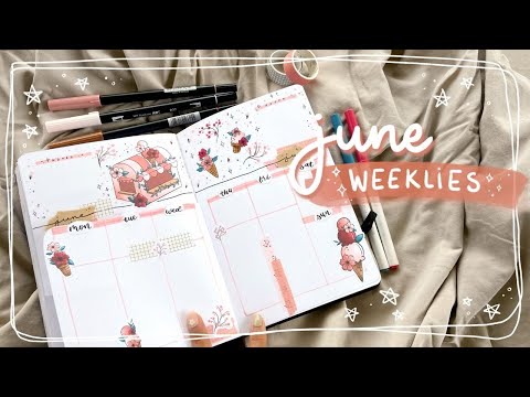 PLAN WITH ME ~ June 2021 Weeklies Bullet Journal Set Up