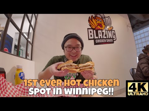 WINNIPEG LOCAL FOOD!! FIRST EVER HOT CHICKEN SPOT IN WINNIPEG MANITOBA 🍗🥪!! [4K]