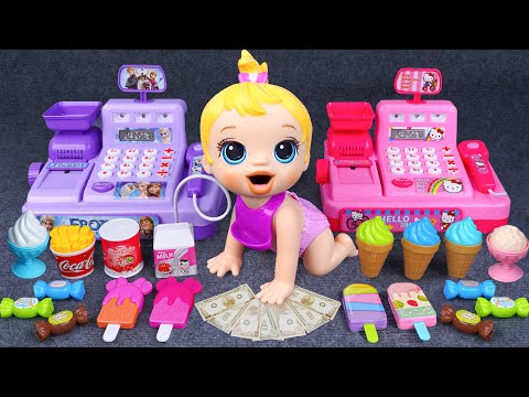 95 Minutes Cash Register ASMR, Satisfying Unboxing Pink Disney Kitchen Set vs Tina Unboxing Toys