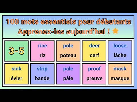 (Niveau 3-5)Les 100 mots les plus importants à apprendre en anglais pour débutants