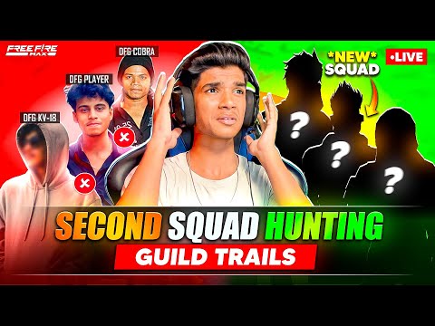 🤬SECOND SQUAD HUNTING🔎| GUILD TRAILS🔥NEW SQUAD ?? | 4 VS 4😨| FREE FIRE LIVE IN TELUGU #dfg #freefire