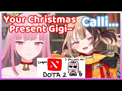 Calli Gives Gigi a Coupon to Play DOTA 2 with Her on Christmas... (Hololive)