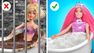 Oh No, Barbie Is In Jail! *Total Beauty Transformation from Ugly to Princess by 123 GO!