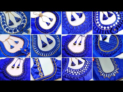 🌀40+ New Model Back Neck Blouse Design/Blue Colour Blouse Design/Stylish Blouse Collection