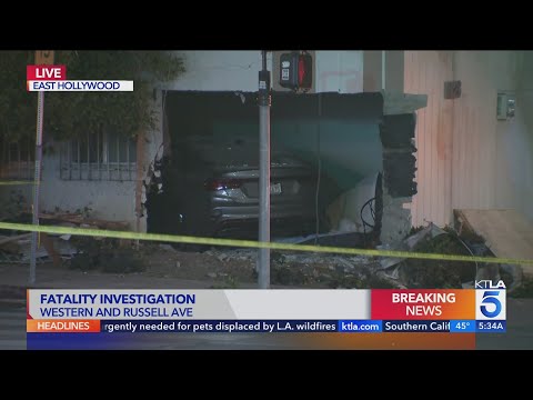 Car slams into Los Feliz apartment, killing a person inside