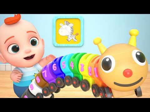 Wooden Caterpillar Toy | Colors & Numbers for Kids | Leo Nursery Rhymes  & Baby Songs