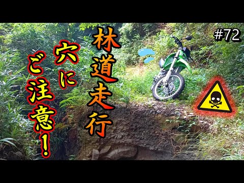 【オフロードバイクで林道調査】穴はどうなっている!?