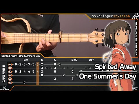 Spirited Away - One Summer's Day - Fingerstyle Guitar Cover (TABS Tutorial)