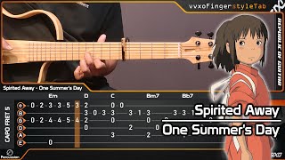 Spirited Away - One Summer's Day - Fingerstyle Guitar Cover (TABS Tutorial)