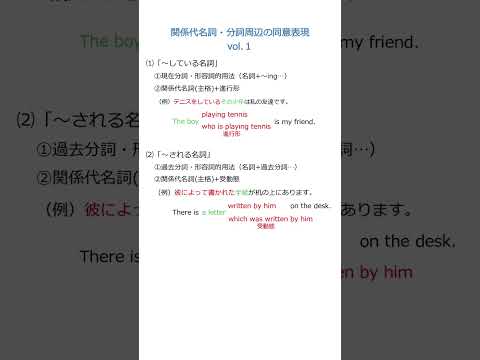 【関係代名詞】同意表現のまとめ１（vol.5）