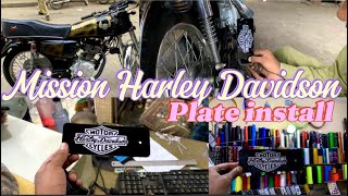 Harley Davidson Plate Install In Cafe Racer | 125 Converted Into Cafe Racer#motercycledecoration